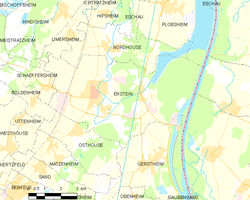 Kart over Erstein