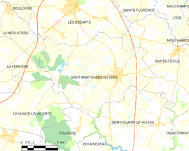 Mapa obce Saint-Martin-des-Noyers