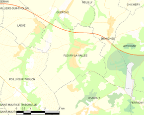 Poziția localității Fleury-la-Vallée