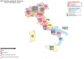 2013 Italian general election (Senate of the Republic): winning party and seat totals by region.