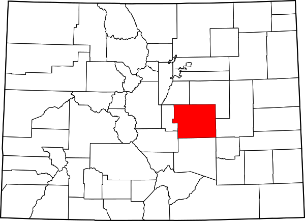 Map of Colorado highlighting El Paso County