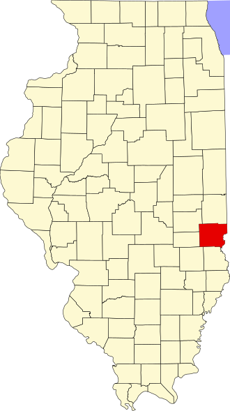 Location of Clark County in Illinois Map of Illinois highlighting Clark County.svg