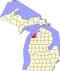 Map of Leelanau County within Michigan