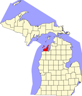 Map of Michigan highlighting Leelanau County.svg