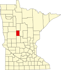 Map of Minnesota highlighting Wadena County.svg