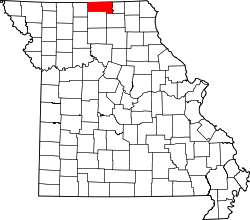 map of Missouri highlighting Putnam County