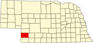 Carte du Nebraska mettant en évidence le comté de Chase