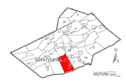 Map of Schuylkill County, Pennsylvania Highlighting Wayne Township