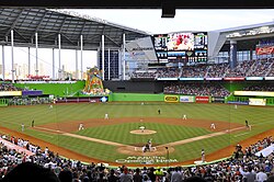 Marlins First Pitch at Marlins Park, April 4, 2012.jpg