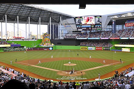 Opening day at Marlins Park.