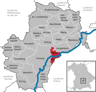 Läget för Marzling i Landkreis Freising