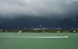 Summer afternoon thunderstorm rolling into Miami from the Everglades, January 2009