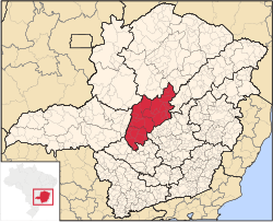 Central Mineira mesoregion konumu