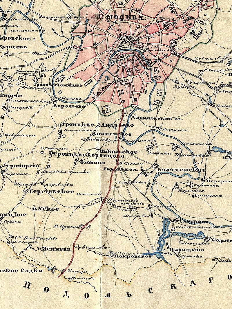 Карта московского уезда 1849 года - 86 фото