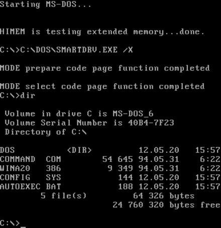 ms dos environment boot disk