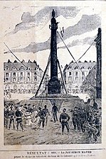 La chute de la colonne réutilisé par la propagande antisémite, La Libre Parole illustrée en 1893.