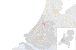 Locatie van de gemeente Leiderdorp (gemeentegrenzen CBS 2016)