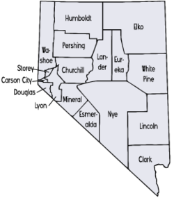 Map of Nevada Counties