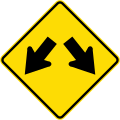 (W14-1/PW-5) Road diverges (splits)