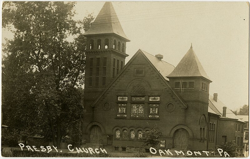 Postcard of Presby. Church, Oakmont, Pa.