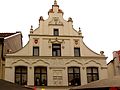 Half-timbered house with plastered facade