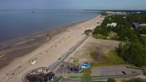 Pärnu coastal meadow hiking trail, beach and town in Estonia.webm