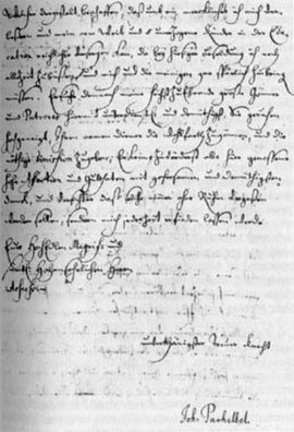 Pachelbel's letter