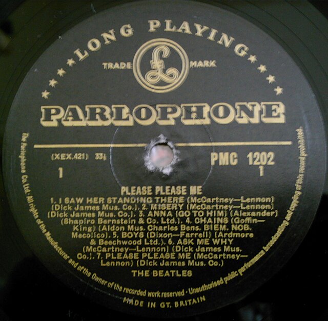 disque Please Please Me édité par Parlophone