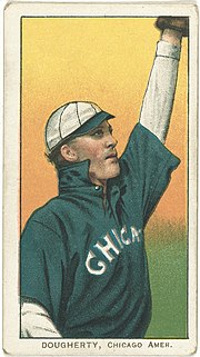 In Game 2, Patsy Dougherty hit the first over-the-fence home run in World Series history. Patsy Dougherty, Chicago White Sox, baseball card portrait LCCN2008676442.jpg