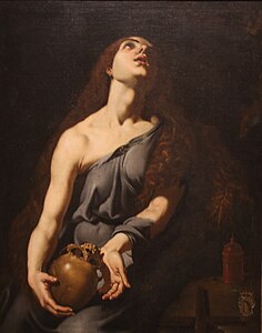 Marie Madeleine, par Pedro Orrente, huile sur toile, musée des Beaux-Arts de Valence (Espagne).