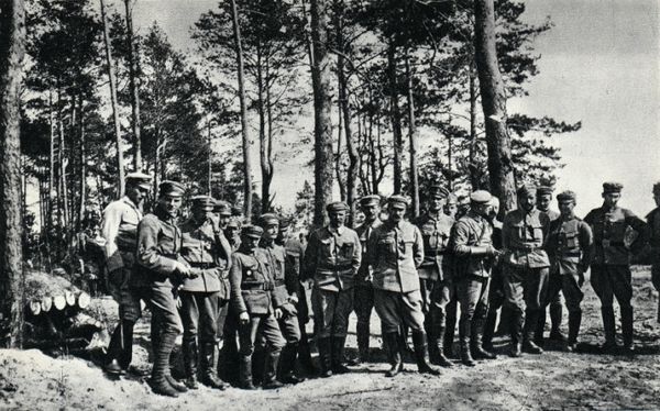 Col. Józef Piłsudski and his officers, 1915