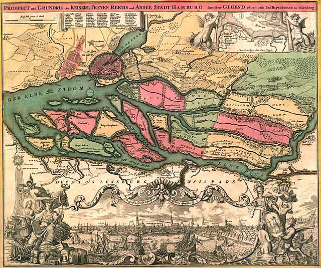 Map of Hamburg around 1600.