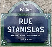 Plaque Rue Stanislas - Paris VI (FR75) - 2021-07-28 - 1.jpg