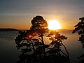 Coucher de soleil sur la rade de Brest depuis le pont Albert Louppe