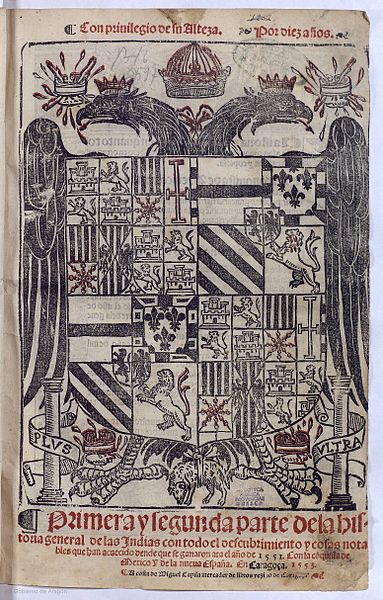 File:Portada Historia general de las Indias Zaragoza 1553.jpg