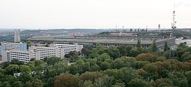 Strahov Stadium, a potential site of the bid. Praha Strahovsky stadion.jpg