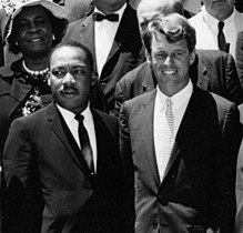 Kennedy and Martin Luther King Jr., c. June 22, 1963 RFK and MLK together.jpg