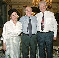 Наина Ельцина, Мстислав Ростропович и Борис Ельцин. 1992 год