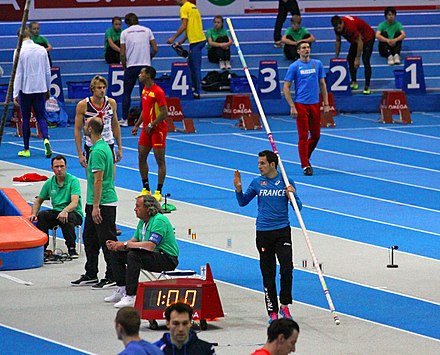 Lavillenie lors des Championnats d'Europe en salle 2013 de Göteborg.