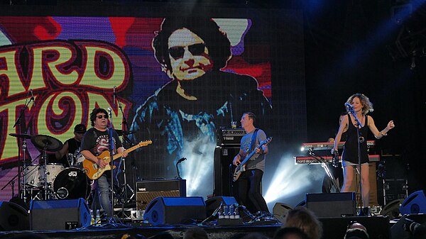 Clapton (at left) performing at Bluesfest, March 2016