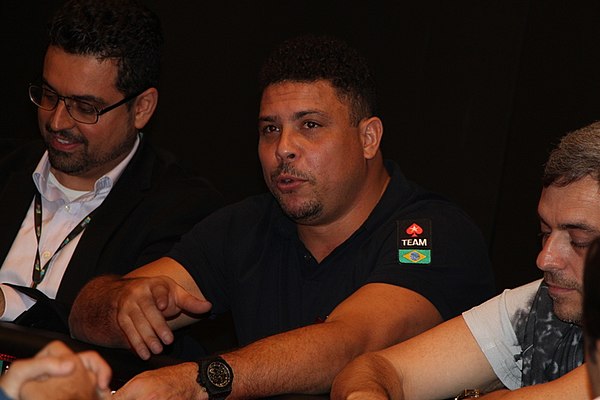 Former Brazil striker Ronaldo pictured with PokerStars in 2014