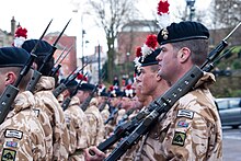 Soldiers of the Royal Regiment of Fusiliers Royal Regiment of Fusiliers in Rochdale.jpg