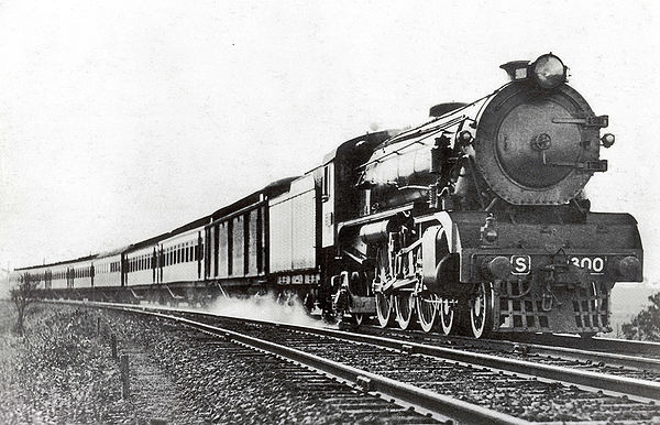 S class 4-6-2 leading the Sydney Limited between Seymour and Melbourne, circa 1928