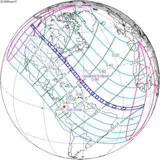 <span class="mw-page-title-main">Solar eclipse of September 14, 2099</span> Total eclipse