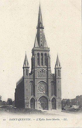 Iglesia de Saint-Martin alrededor de 1900.