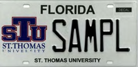 Thumbnail for File:Saint Thomas University - Florida sample license plate.png