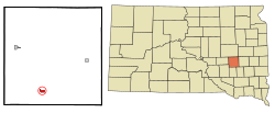 Location in Sanborn County and the state of داکوتای جنوبی