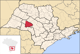 Ligging van de Braziliaanse microregio Marília in São Paulo