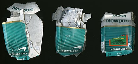 Discarded Newport cigarettes packs found in Olneyville, Rhode Island - 2008