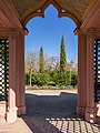 Schwetzingen - Schlossgarten - Moscheehof - Blick aus Wandelgang im Moscheegarten